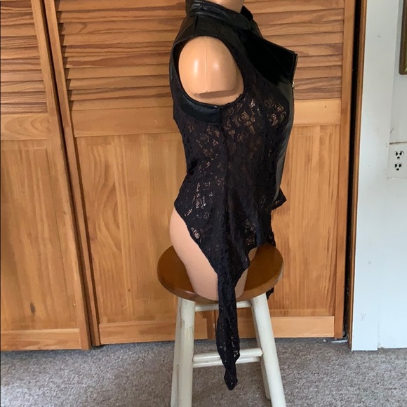 Stretch Moto vest small vinyl and lace PROTOTYPE brand goth punk rock metal 90’s - Picture 5 of 6